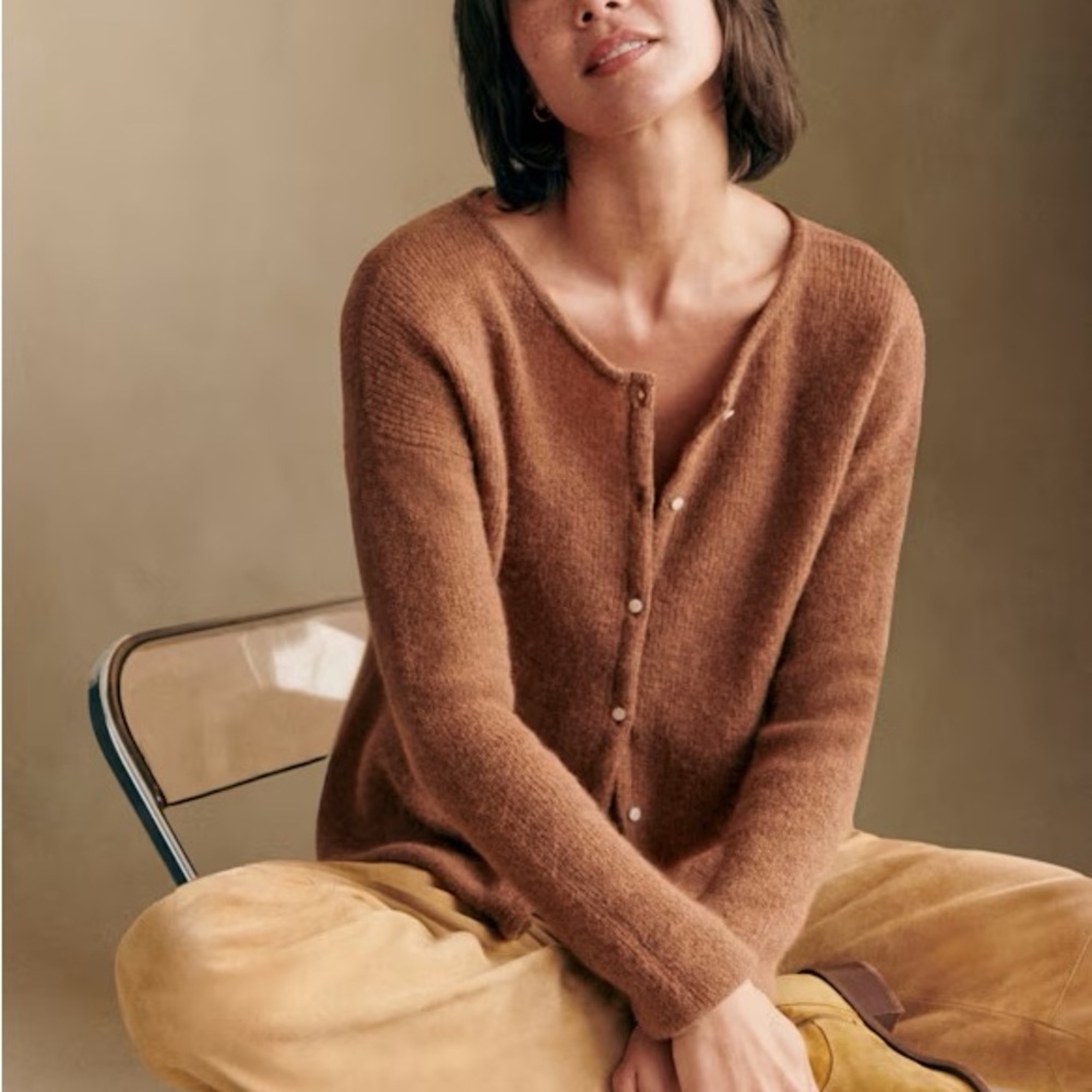 Sezane Brown Cardigan Sweater - Picture 2 of 6